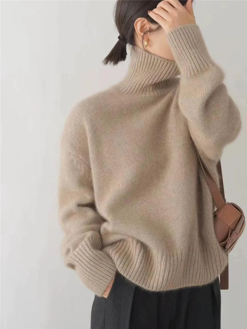 Lorena | Kaschmir Pullover mit halbem Kragen